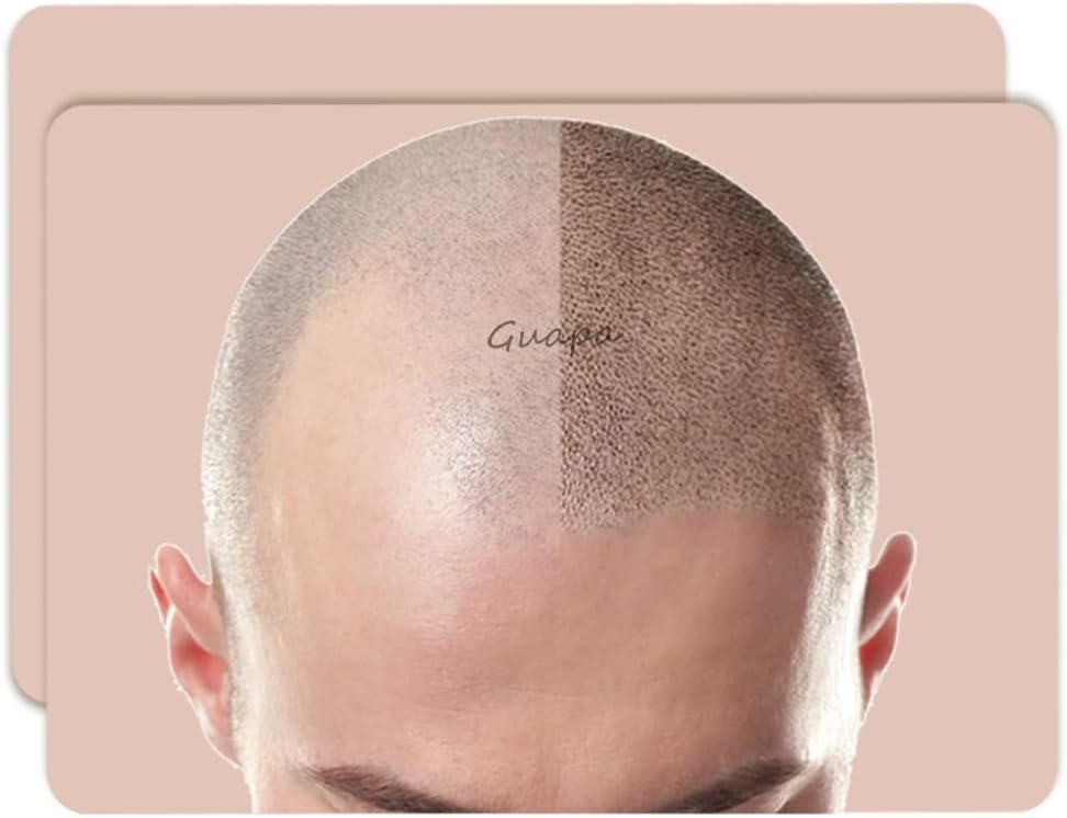 Male SMP Scalp Micropigmentation Practice Skin Silicone Pre-print Man Bald Micropigmentation Training Pad Hairline Tattoo Skin (3pcs Man Bald Practice Skin)