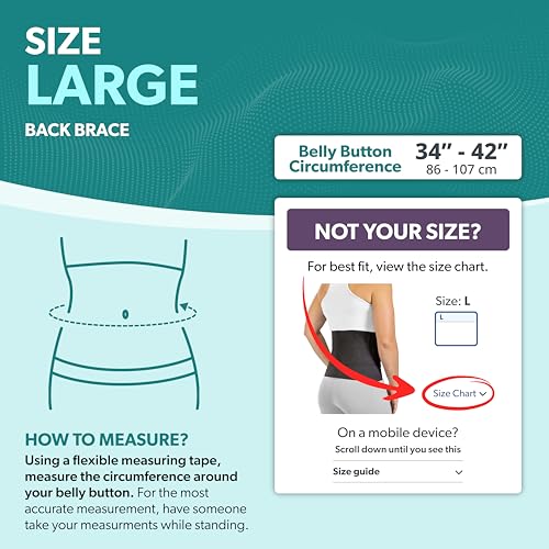 Image of BraceAbility Elastic Low Back Brace - Compression Lower Back Support Belt for Sciatica, Heavy Lifting at Work, Herniated Disc, Workouts, Sleeping, Lumbar Support, Lower Back Pain in Women and Men (L)