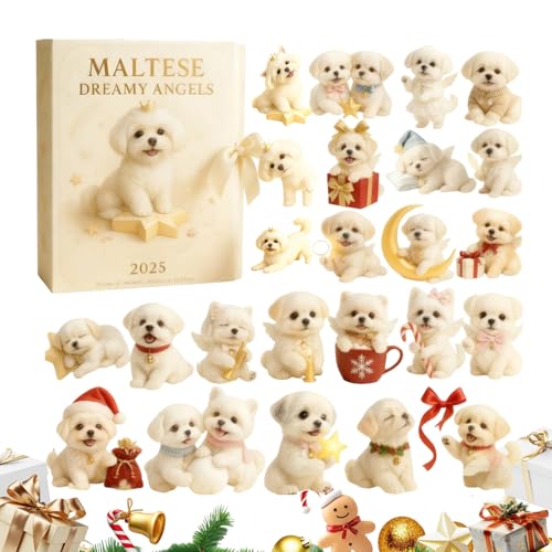 2025 Christmas Advent | 2D-Countdown-Anhänger, Welpen-Themen-Ornament | für Kinder und Erwachsene, Sammler, Hundeliebhaber, Wand, Tür, Party, Innenbereich, saisonale Heimdekoration, Dekoration