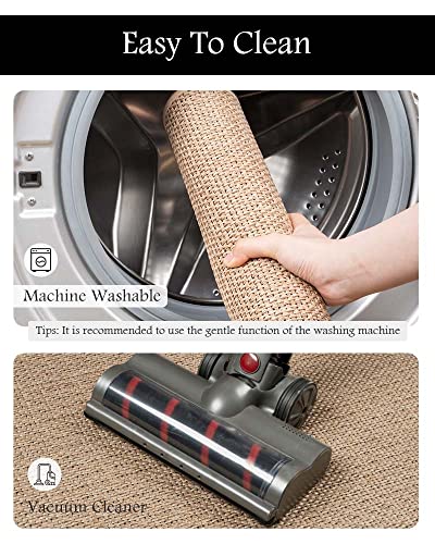 Montvoo Rugs And Mats Washable [2 Pcs] Non-Skid Natural Rubber Runner Rugs Set For Kitchen Floor Front Of Sink, Hallway, Laundry Room 17"X30"+17"X47" (Oats) #TOP4