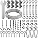 Ruesious 30m Corde en Acier Inoxydable à Suspendre Kit,2mm Câble en acier inoxydable revêtu avec Tendeur et Crochets,pour Suspension Lumineuse,plante grimpante,corde a linge,rideau pergola,rambarde.