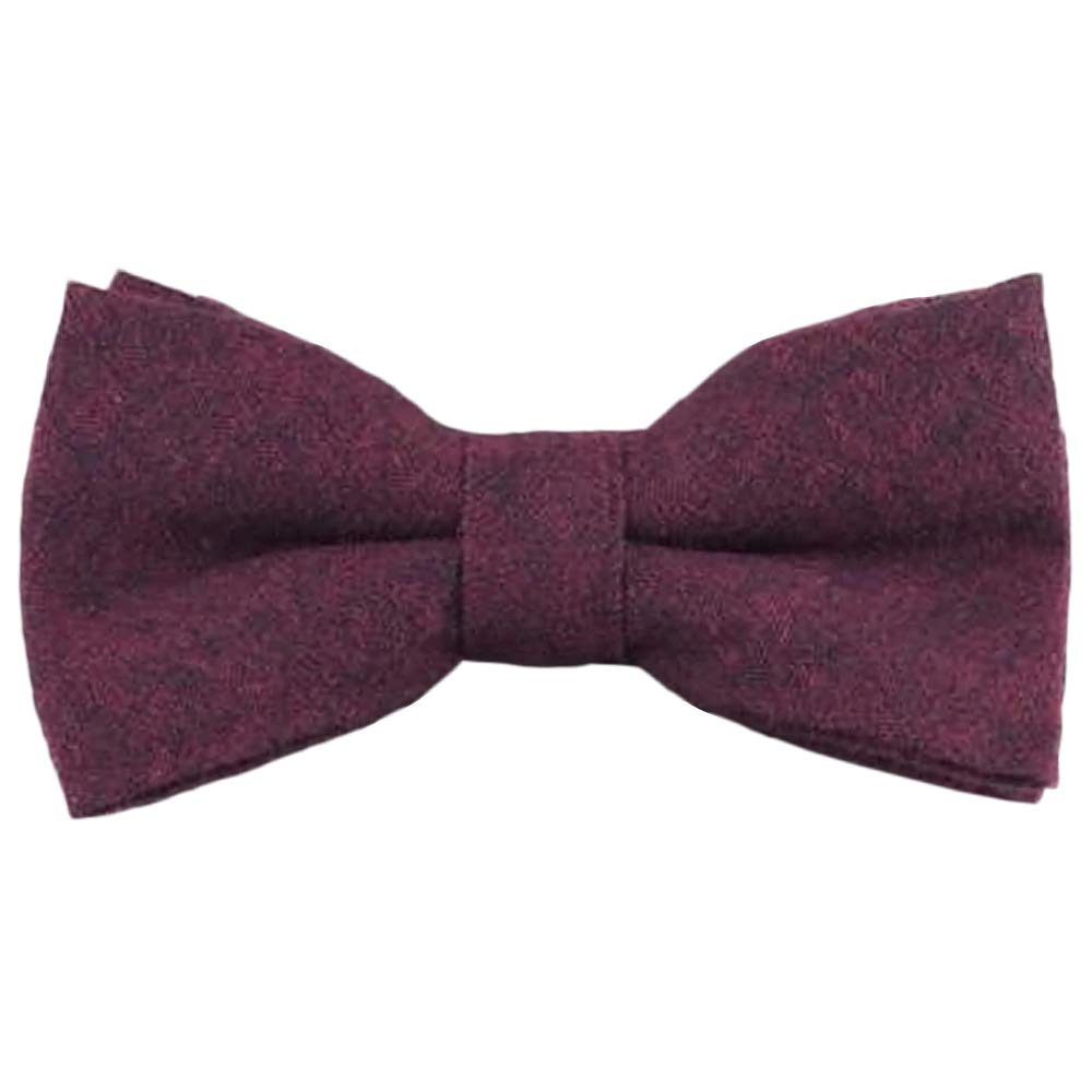 Db Dickie Bow Men's Burgundy Luxury Cotton Pre-Tied And Fully Adjustable Bow Tie (Burgundy) - Suitable For Formalwear, Office, Weddings, Parties, Grooms & Grooms Outfits