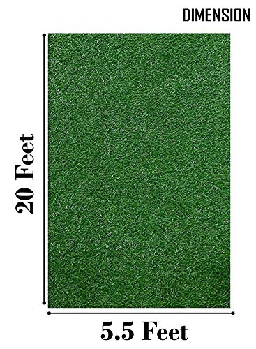 Image of Yellow Weaves 35 MM High Density Artificial Grass Rectangular Carpet Mat for Balcony, Lawn, Door (5.5 X 20 Feet),Green