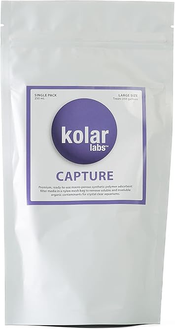 Kolar Labs Premium Capture Resin Filtration Media - for Saltwater & Freshwater Fish, Turtles, Marine Plant Life, Aquarium & Pond Use, Tank Filter System, Pet Supplies, Large Bag