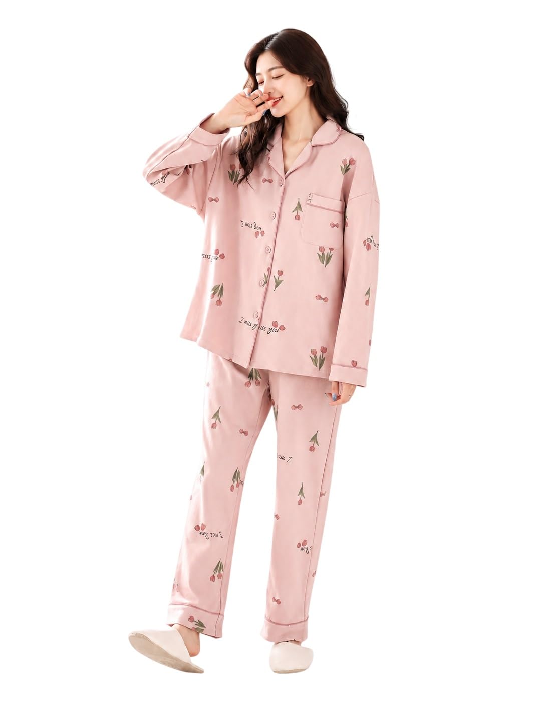 litzo Womens Korean Night Dress || Pyjama Set ||Korean Nightsuit || Women Nightwear ||Round Neck Half Sleeve Nightsuit || Loungewear || Everyday Nightdress (L-234-237)-picture-38