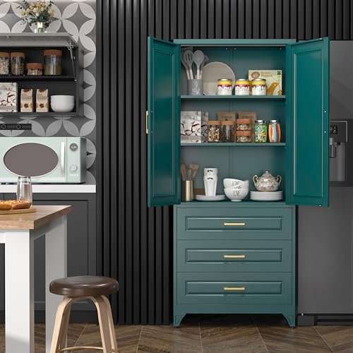 Image of SteeLoong 75 inch Metal Storage Cabinet with Doors and 2 Adjustable Shelves