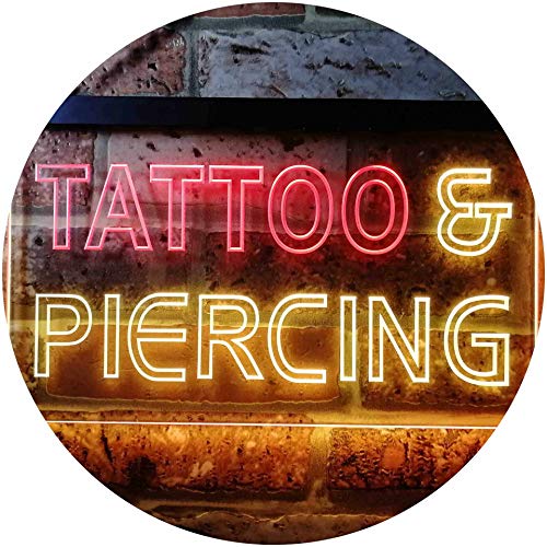 Tattoo Piercing Shop Illuminated Dual Color LED Enseigne