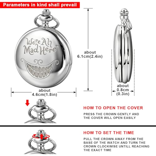 Image of Smooth Pocket Watch Alloy Steel Quartz Roman /Arabic Numerals with 37cm Chain for Father's Day Xmas Best Gifts