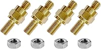 Vista 14 de 3/8"-16 Brass Long Stud Side Post Battery Terminal Bolt, Ampper Standard Battery Side Post Extender Stud Compatible with GM Post, Pack of 2
