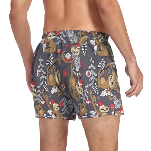 Image of Men's Boxer Shorts Cotton Loose Underwear with Button Fly