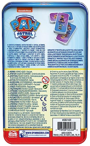 Spin Master Games - PAW Patrol Domino - der Spieleklassiker mit den Fellfreunden, für 2-4 Spieler ab 5 Jahren
