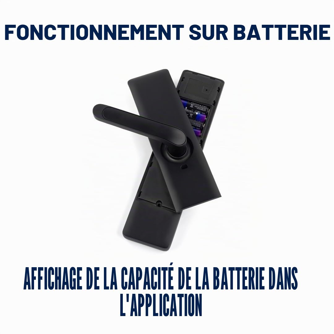 Serrure de porte intelligente TTlock avec poignée – Accès sans clé par code, empreinte ou mobile – Verrou électronique pour porte en bois, aluminium ou portail extérieur