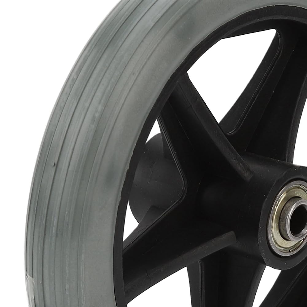 BestAlice - 2 Ruedas de Repuesto para Andador, Ruedas de 6 Pulgadas para Andador, Rueda Delantera Negra para Silla de Ruedas, Rueda Delantera de Poliuretano Universal, Andador Antideslizante