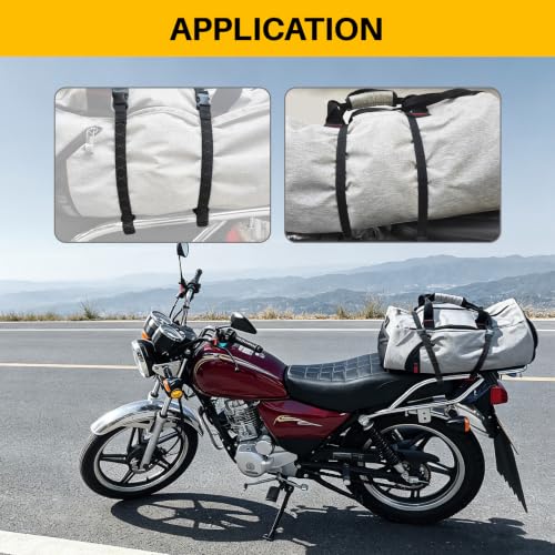 Image of Ayaport Motorcycle Luggage Straps Adjustable Pack Stretch Straps 18 inch- 60 inch Black /Reflective for Securing Loads to Motorcycles /Bikes etc. 4Pack