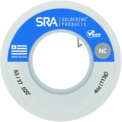 No-Clean Flux Core Solder, 6337, 0.0in, bobina de 4 onzas