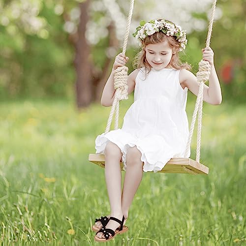 Image of PANDNAINJIA Girls Sandals Open Toe Toddler Kids Dress Summer Shoes | Open Toe Girl Sandals, Hook and Loop, Comfortable Insole, Classic Style, Flower Girl Wedding Party Daily Shoes