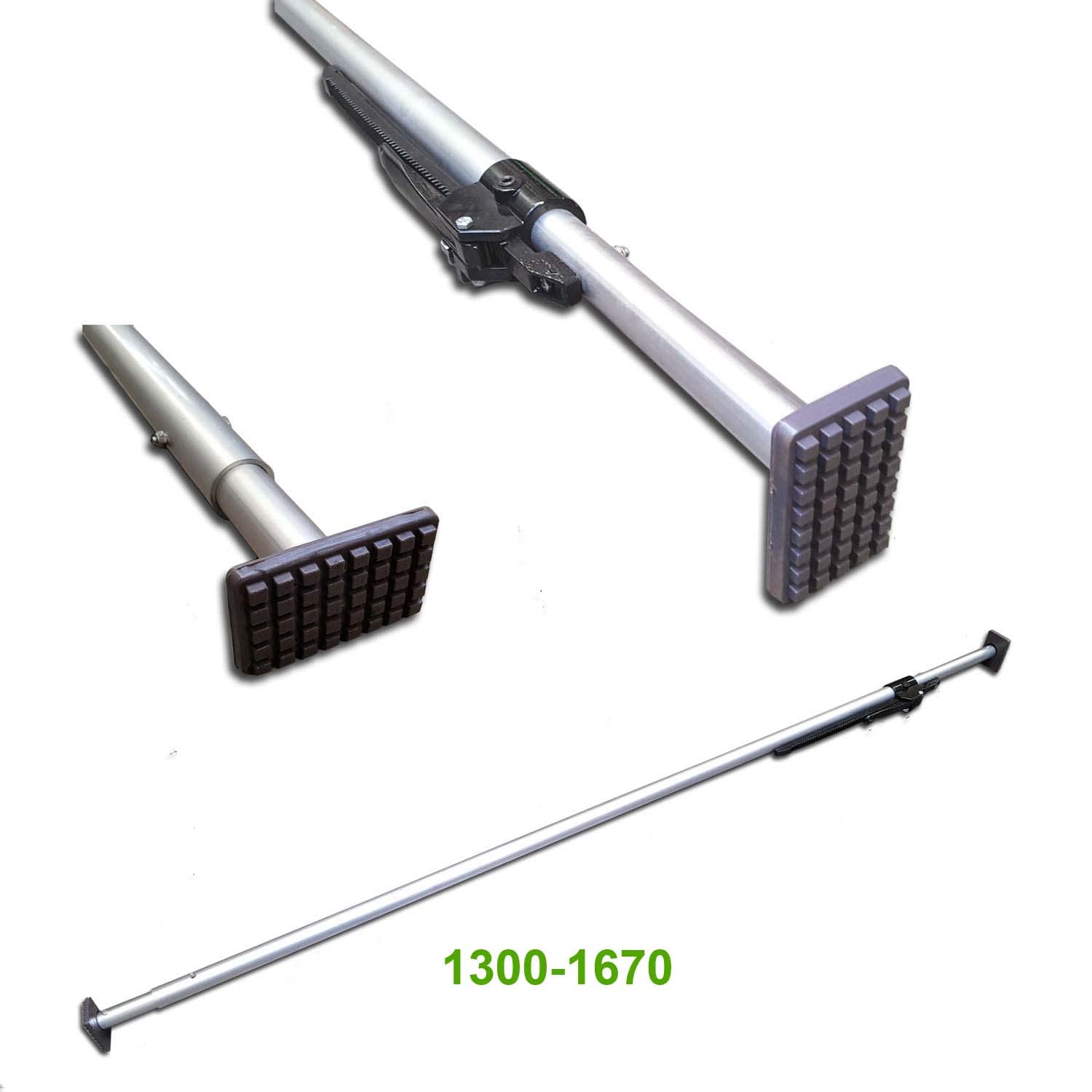 4 x Klemmbalken mit Gummifüssen Zahnstange 1300-1670mm Alu rund Ø 42 mm