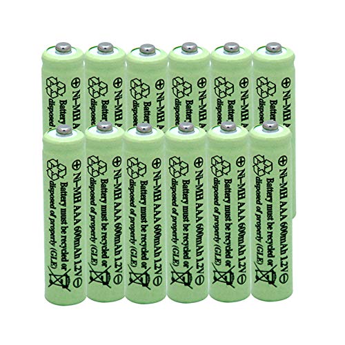 QBLPOWER Solar Light Batteries AAA Triple A NIMH 600mAh 1.2V Rechargeable for Garden Lights Remotes Mice(12Pcs)