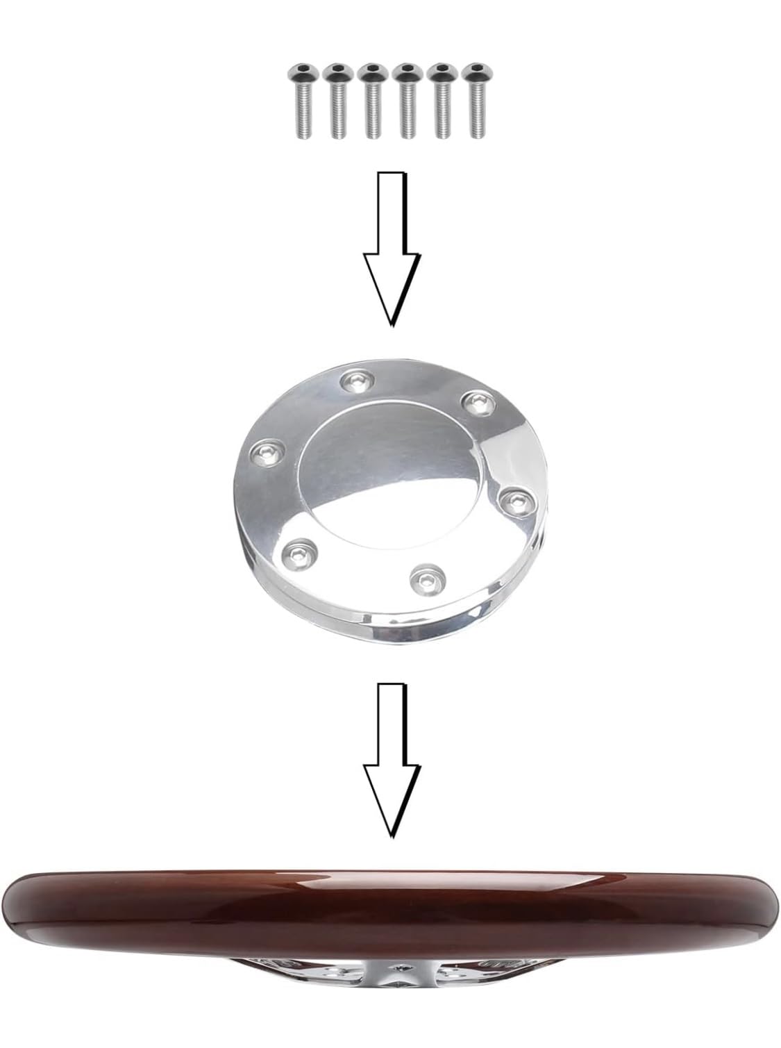 Amazon | 無垢材ステアリングホイールレーシングレトロ14インチ350MM  