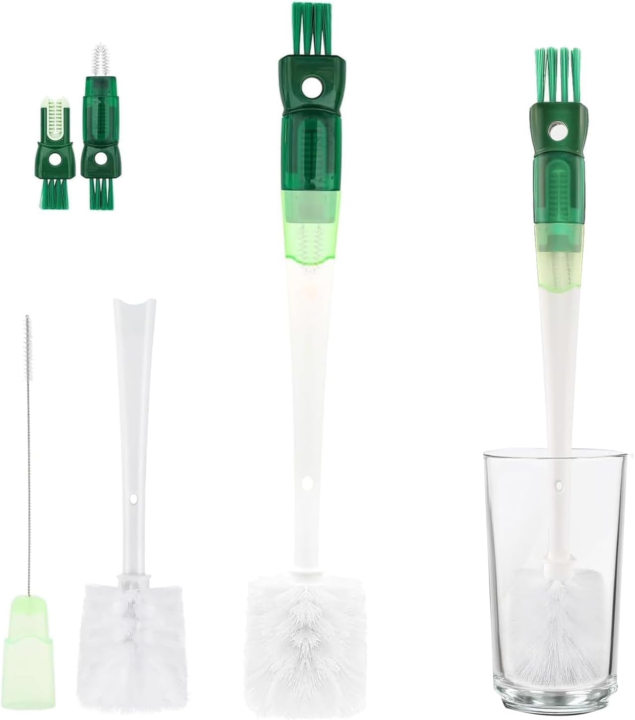 5-in-1 Multi-Purpose Bottle Cleaning Kit with Long Handle, Straw & Lid Brushes for Baby Bottles, Travel Mugs & Reusable Drinkware