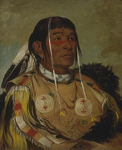 Poster Ojibwa George Catlin toile de lin tendue décoration murale salon