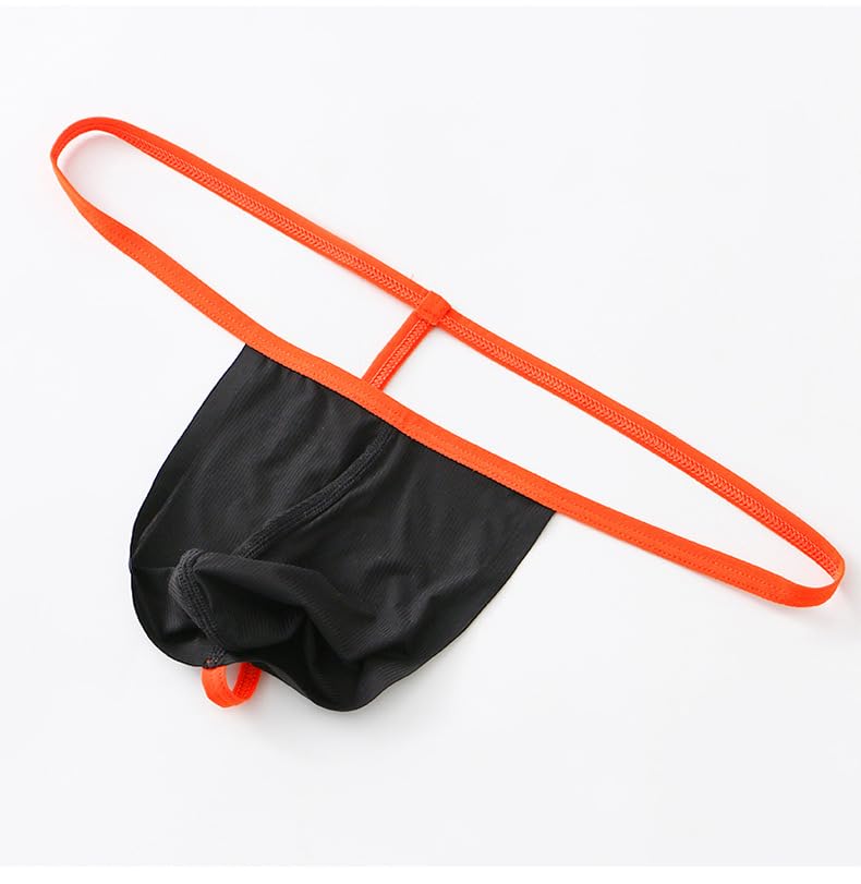 Mens Thong Gstring Sexy Sissy Nylon Ice Silk Sensation Banana Hammock Pouch Mankini Black/Pink/Green 3 Pack4