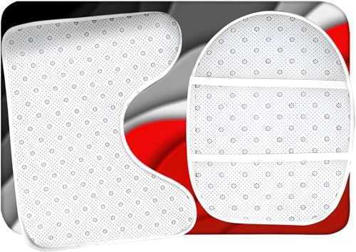 Badezimmerteppich Set 3 Teilig Rote Schwarze Graue Streifen Badematte rutschfest Bad Teppiche Set U-förmiger Teppiche und WC-Deckelbezug für Dusche und Toilette – Bild 8
