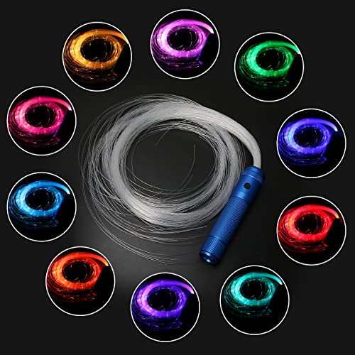 Image of AKEPO Fiber Optic Whip Space Dancing Whip, Rechargeable LED Whip Light Rave Toy 5.9ft 10 Colors 36 Effect Modes 360 Swivel for Party EDM Music Festivals Art Light Shows Stage Carnival