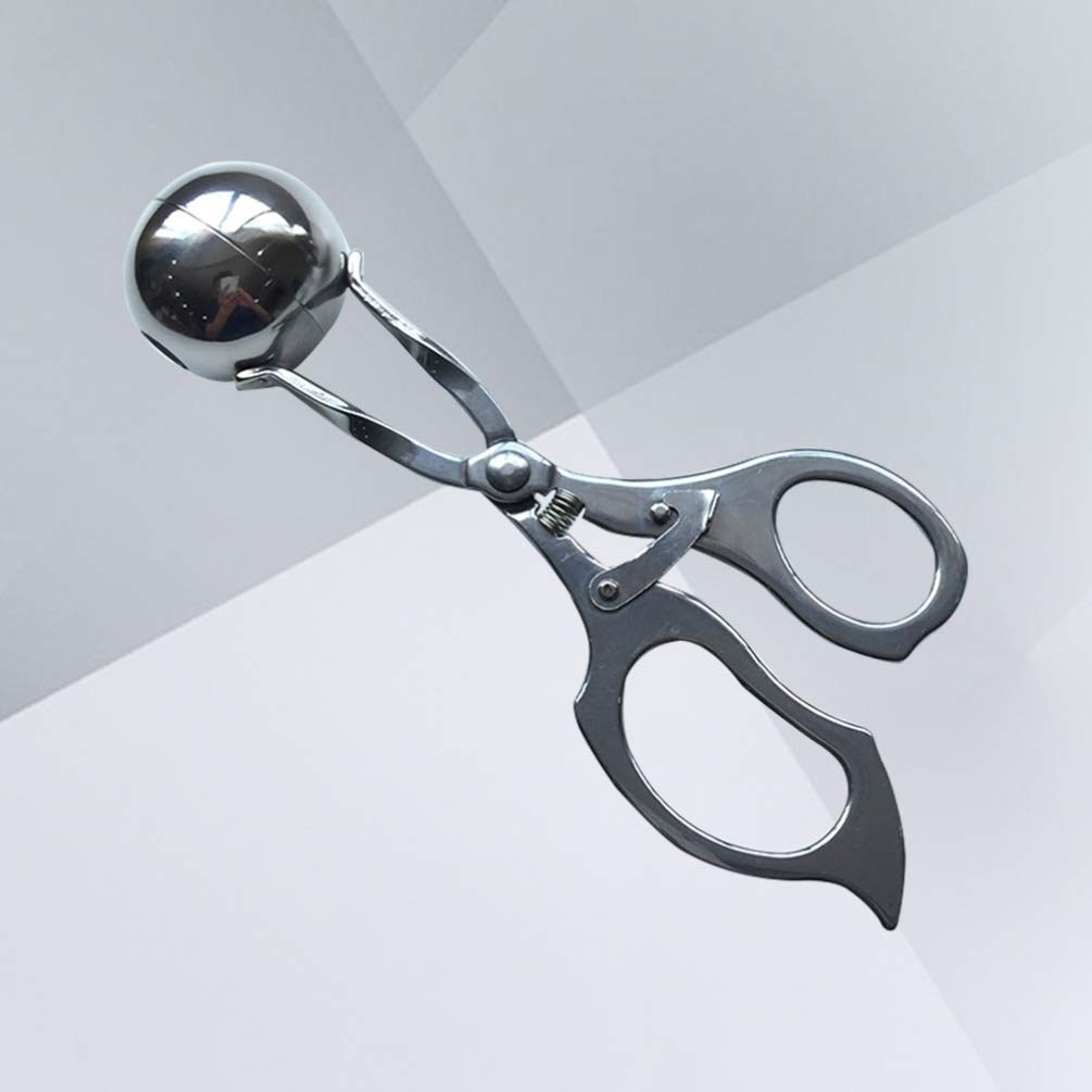 Cabilock Convenient Stainless Steel Meatball Maker Clip Practical Diy Tool for Stuffed Fish Meat Rice Balls More Scissor-shaped Design for Easy Use Quick Release Small