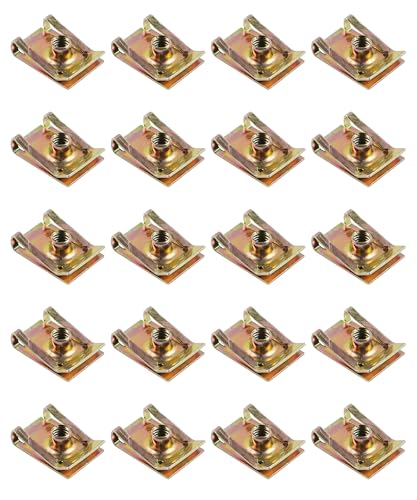 Flaconi 20PCS Grapas Coche,Accesorios de Coche,M6 U Tipo Tuerca Clip,Sportbike Fairing Spire Clips,Juegos de Tuercas de Clip Roscachapa Tuercas en U de Metal,para Motocicletas Tractores Coche
