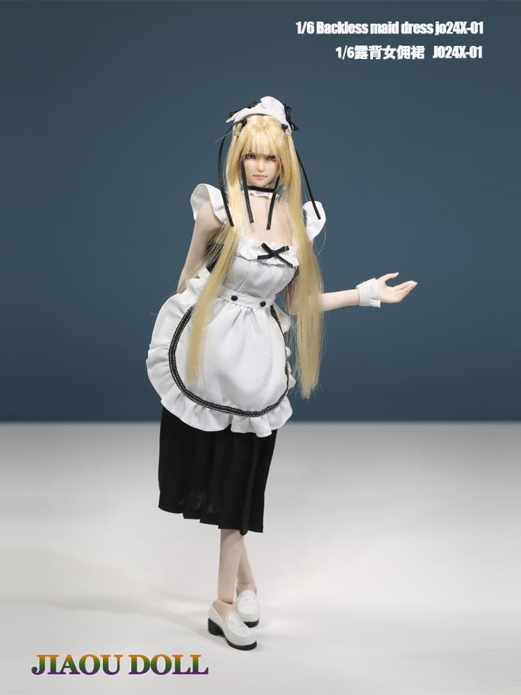 Amazon.co.jp: OBEST 1/6 女子 背中開き メイド服 セット 素体 用 服