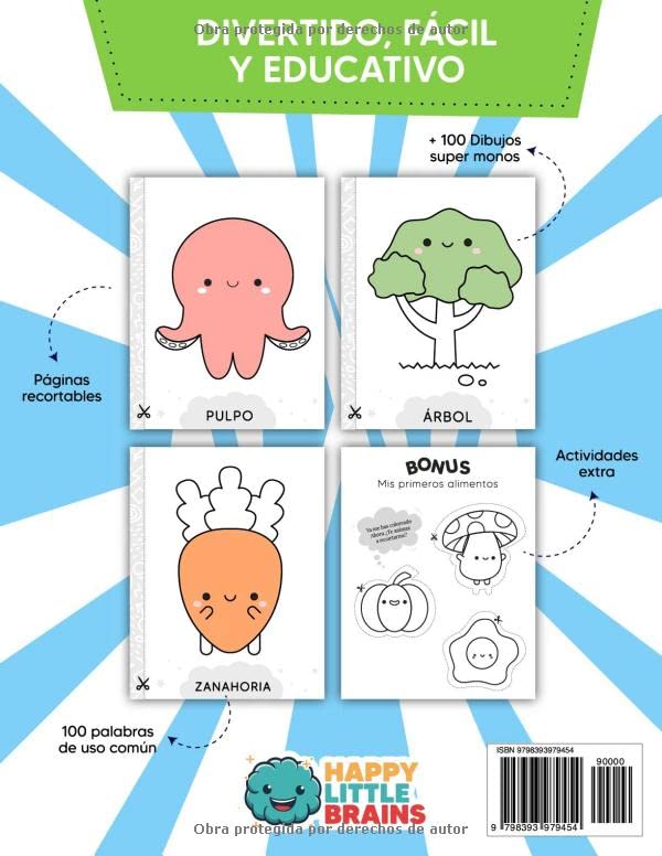 Miniatura 2 de Mi Primer Libro para Colorear 1 año + Mis primeras 100 palabras con dibujos Kawaii para niños de 1, 2, 3 y 4 años (Spanish Edition)