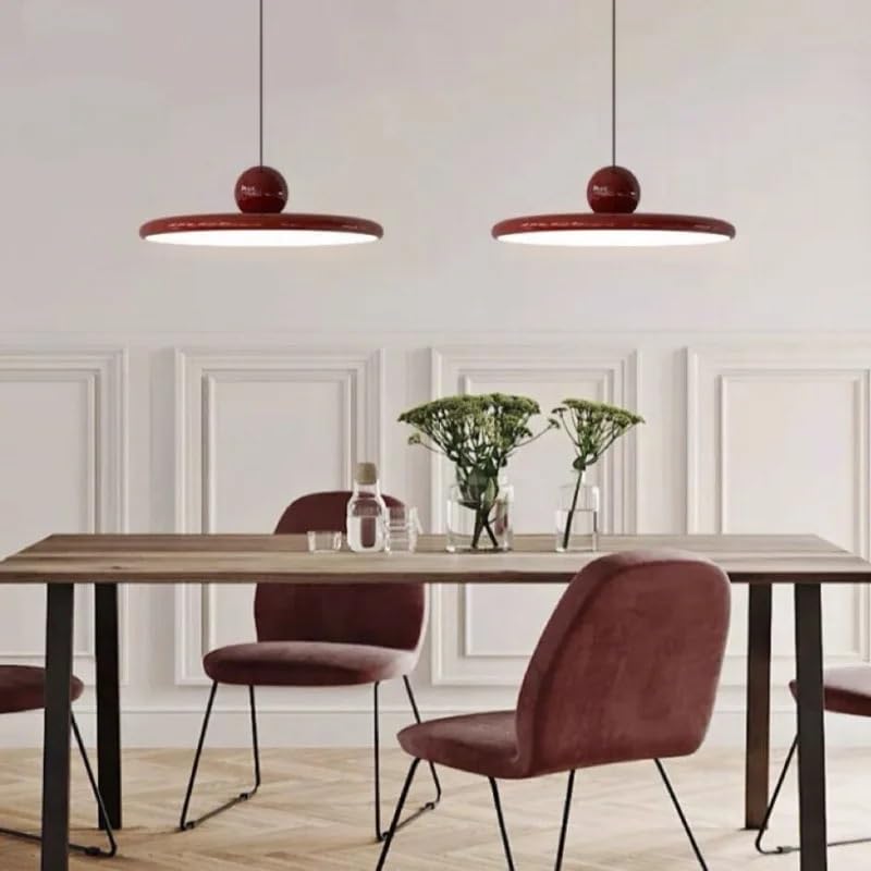 Generico Luce sospesa, Lampade A Sospensione Da Ristorante Nordico For Tavolo Sala Pranzo Camera Letto Cucina Isola Lampadario Decorazioni(Red,Cold White)