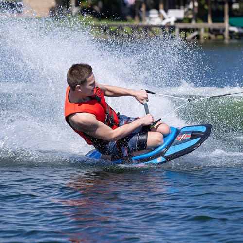 O’Brien Voodoo Kneeboard – Rotomolded Learn & Ride Kneeboard with Quad Molded Fins, ¾″ EVA Comfort Pad & 3″ Padded Strap