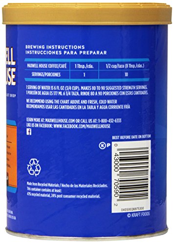Image of Maxwell House Master Blend Ground Coffee, 11.5-Ounce Cannister (Pack of 4)