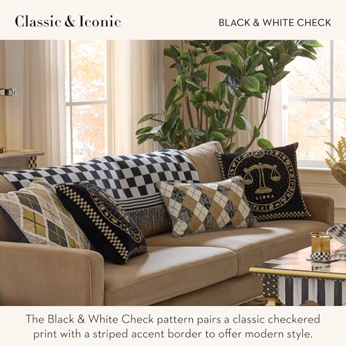 Image of MACKENZIE-CHILDS Throw Blanket, 50x60, Black-and-White Check