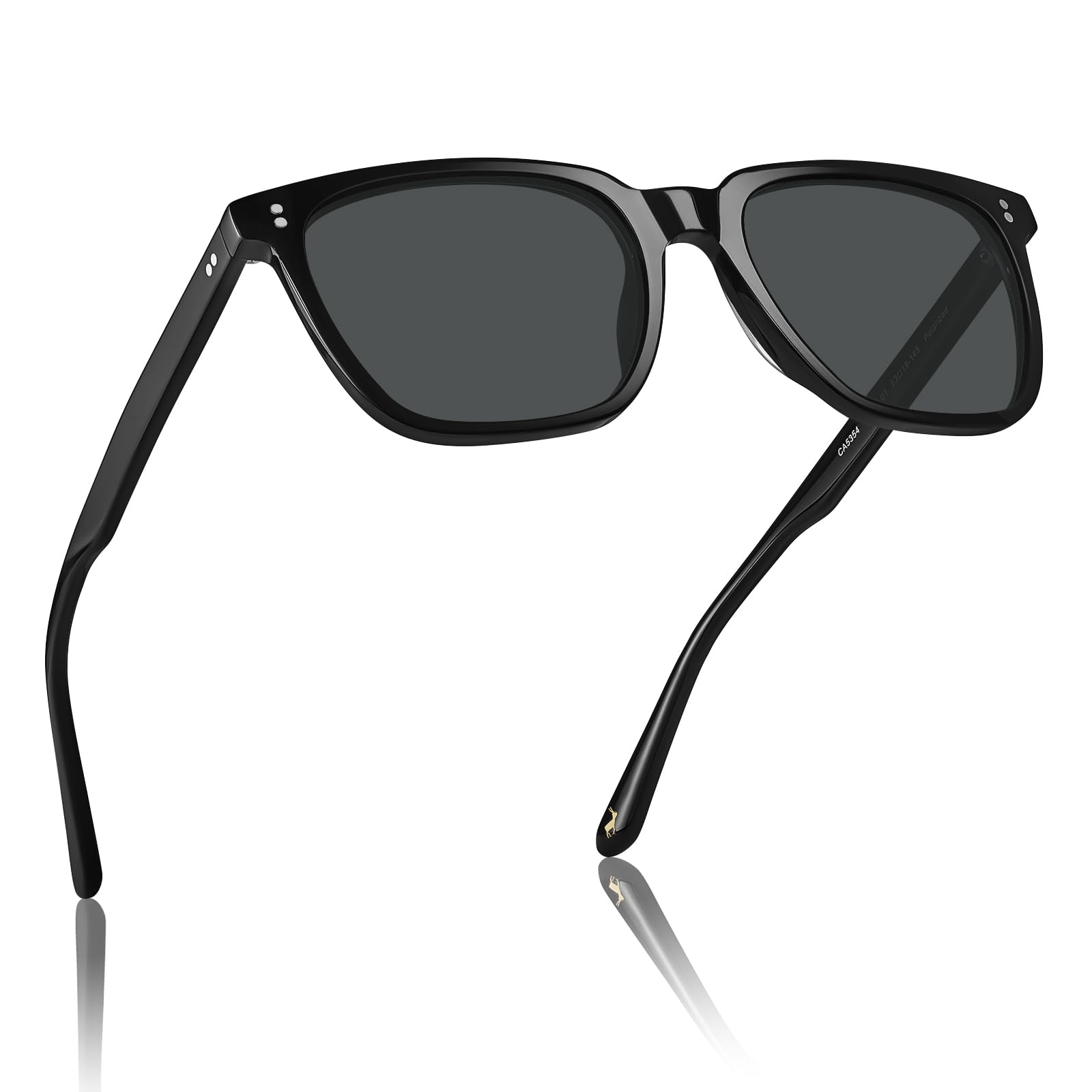 CARFIA Occhiali da sole polarizzati quadrati in acetato per uomo CA5354LNEW | Protezione UV400 stile retrò per golf guida all'aperto