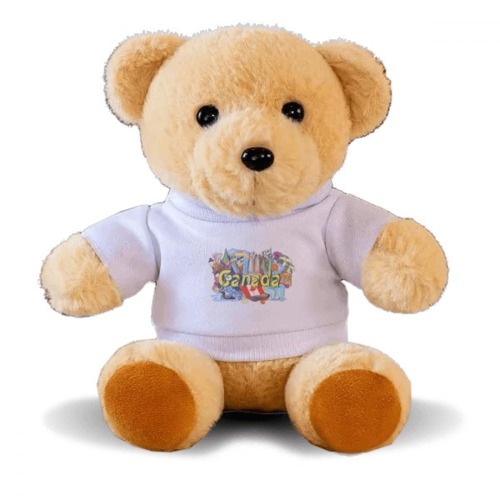 Rocky Mountains CN Tower Maple Canada Bear Toy Animal Plush Toy Hoodie Doll