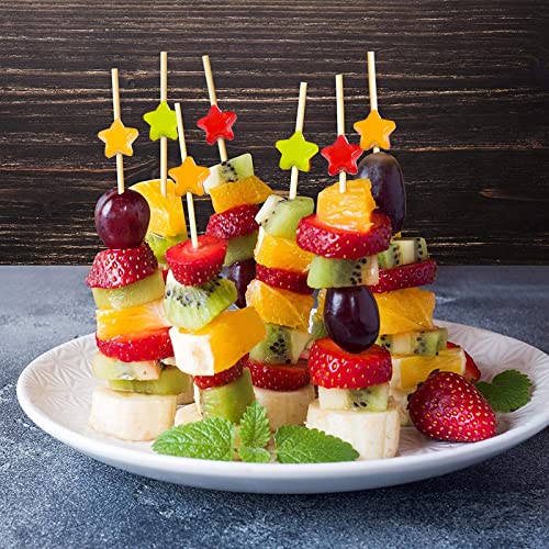 Putwo Picks For Cocktail Appetizers Fruits Dessert, 4.7" In 100 Counts, Colors May Vary Stars #TOP3