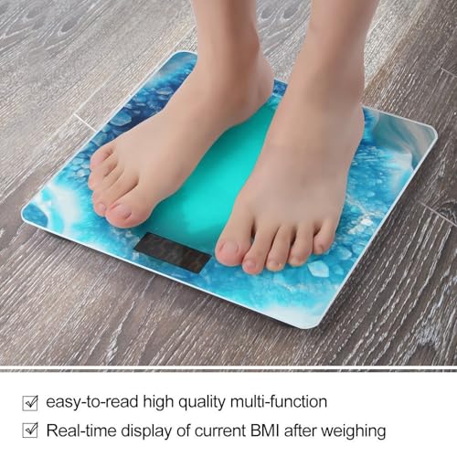 Báscula Digital de Baño Azul Turquesa con Display LED miniatura 5