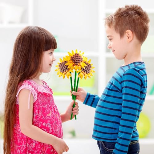 2025 Adventskalender mit großen Sonnenblumen‑Bausteinen, Countdown & Weihnachtsdekoration – Für Frauen, Männer und Jugendliche