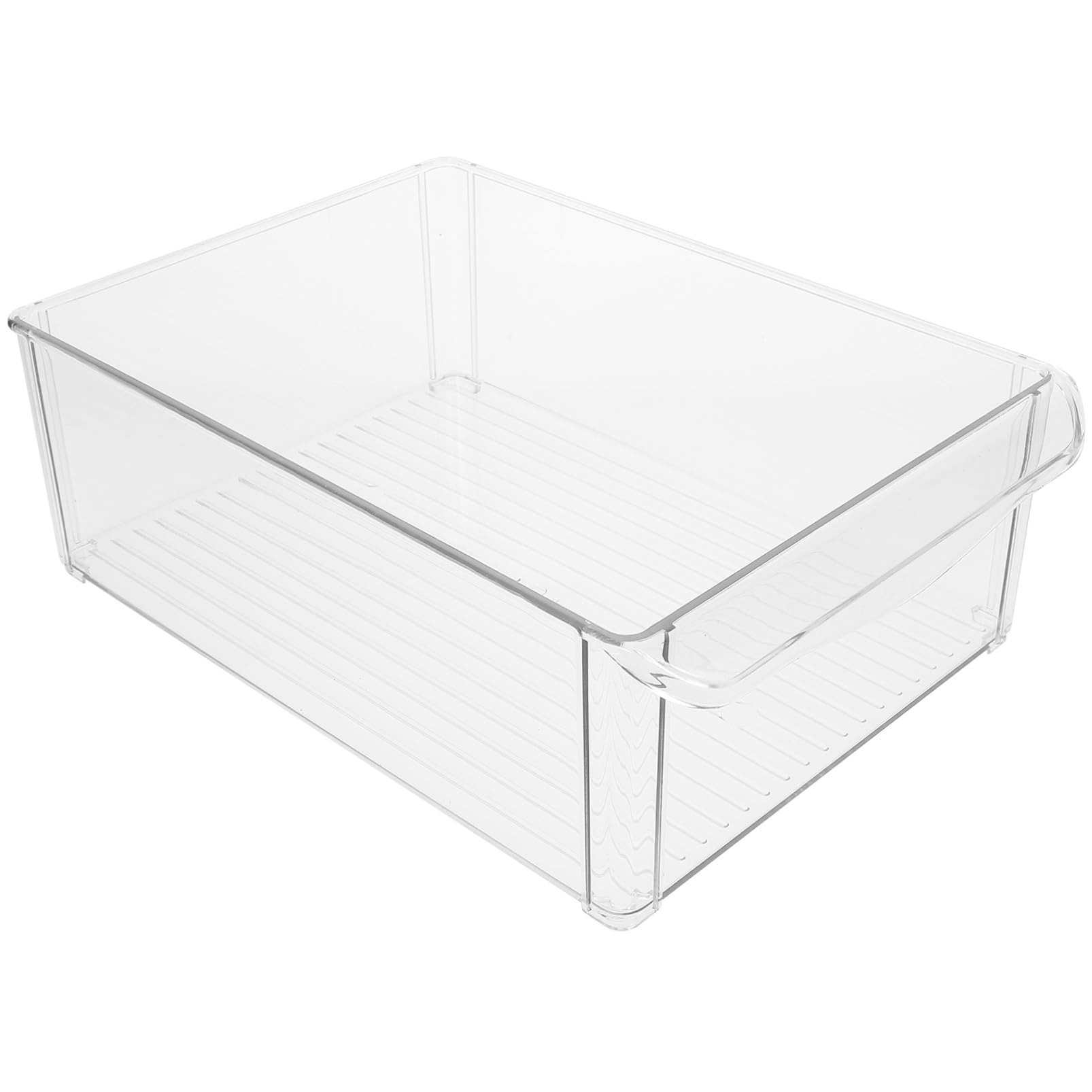 COLLBATH Caja Organizador Para Refrigerador Apilable Contenedor De Alimentos Tapa Material Seguro Diseño Transparente Adecuado Para Frutas y Verduras Uso Cocina 1 Unidad