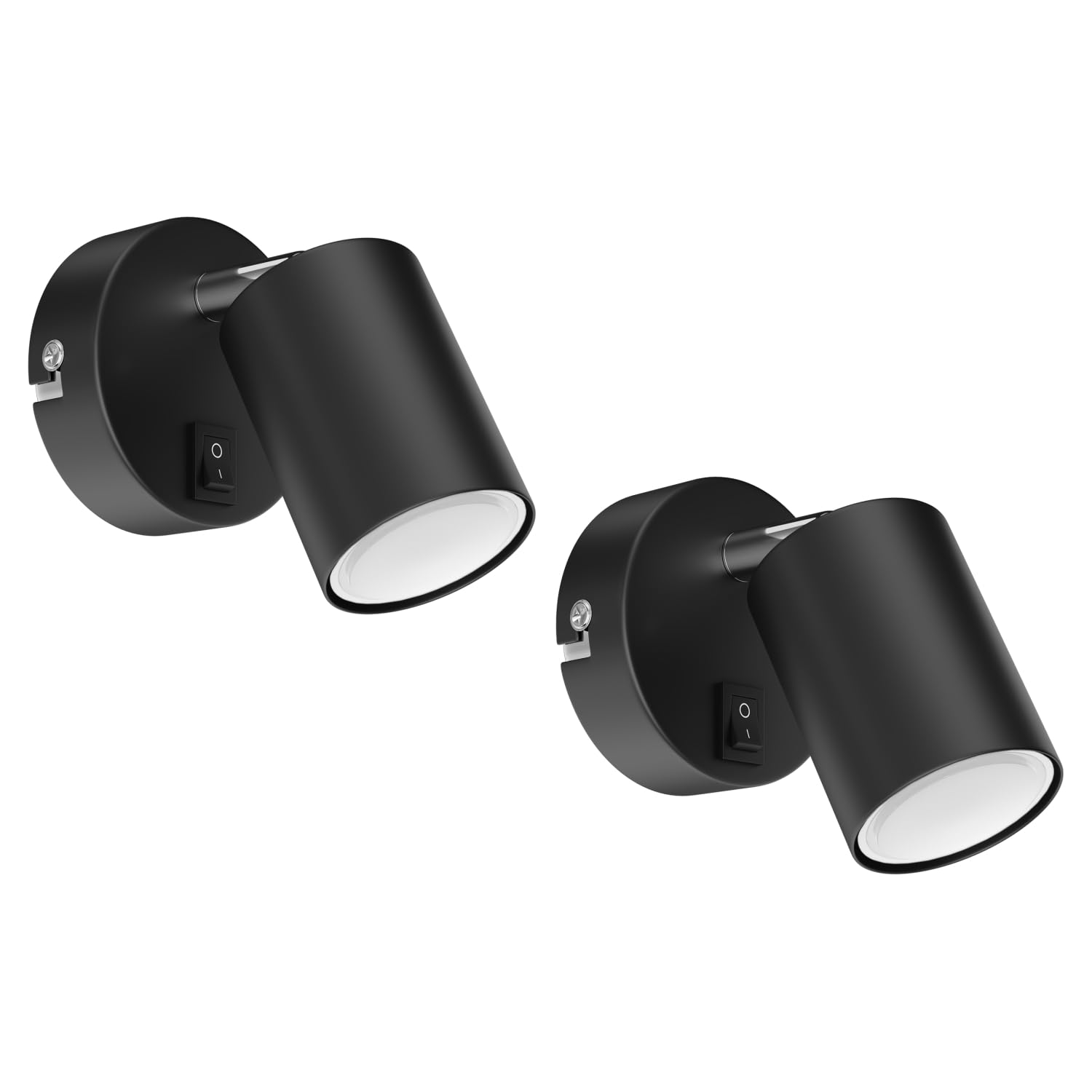 ledscom.de 2 wall spot WAIKA, Single-Flame, with Switch, GU10, Black matt, incl. 450lm LED GU10 lamp, White