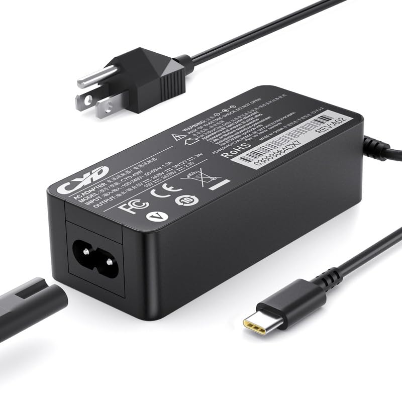 Photo 1 of 45W USB C Chromebook Charger Replacement, Chromebook Charger USB-c Made for Lenovo Chromebook 100e 300e 500e C330 C340 S330 S340 C630 Yoga ThinkPad A275 A285 A475 A485 T470 T470s T480 T480s T570 T580
