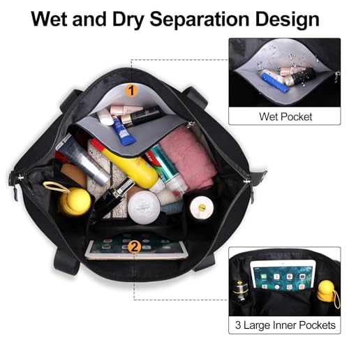 KAMO Travel Duffle Expandable Weekender Overnight Bag With Wet Pocket, Foldable Tote With Multiple Pockets for Sports, Gym, Travel, Yoga3