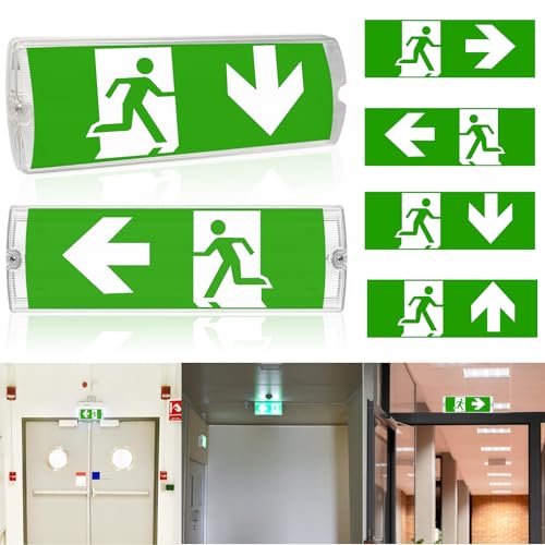 WIYETY Illuminazione di Emergenza a LED, Luce Continua di Fuga Con Batteria 3h e Pulsante di Prova Manuale