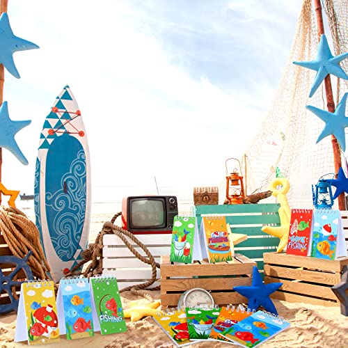 Faccito 24 Pieces Mini Fishing Party Notebooks Gone Fishing Party Supplies Fishing Small Pocket Journal Notepads Gone Fishing Party Spiral Notebooks For Under The Sea Gone Fishing Birthday Party Favor #TOP4