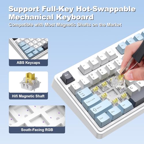 Image of Ajazz AK980MAX Wired Magnetic Axis Mechanical Keyboard, 98% Hot-Swappable Custom Keyboard with RGB Backlighting, Pre-Lubricated Switches, PBT Keycaps, Suitable for MAC /Win /Visa /PC