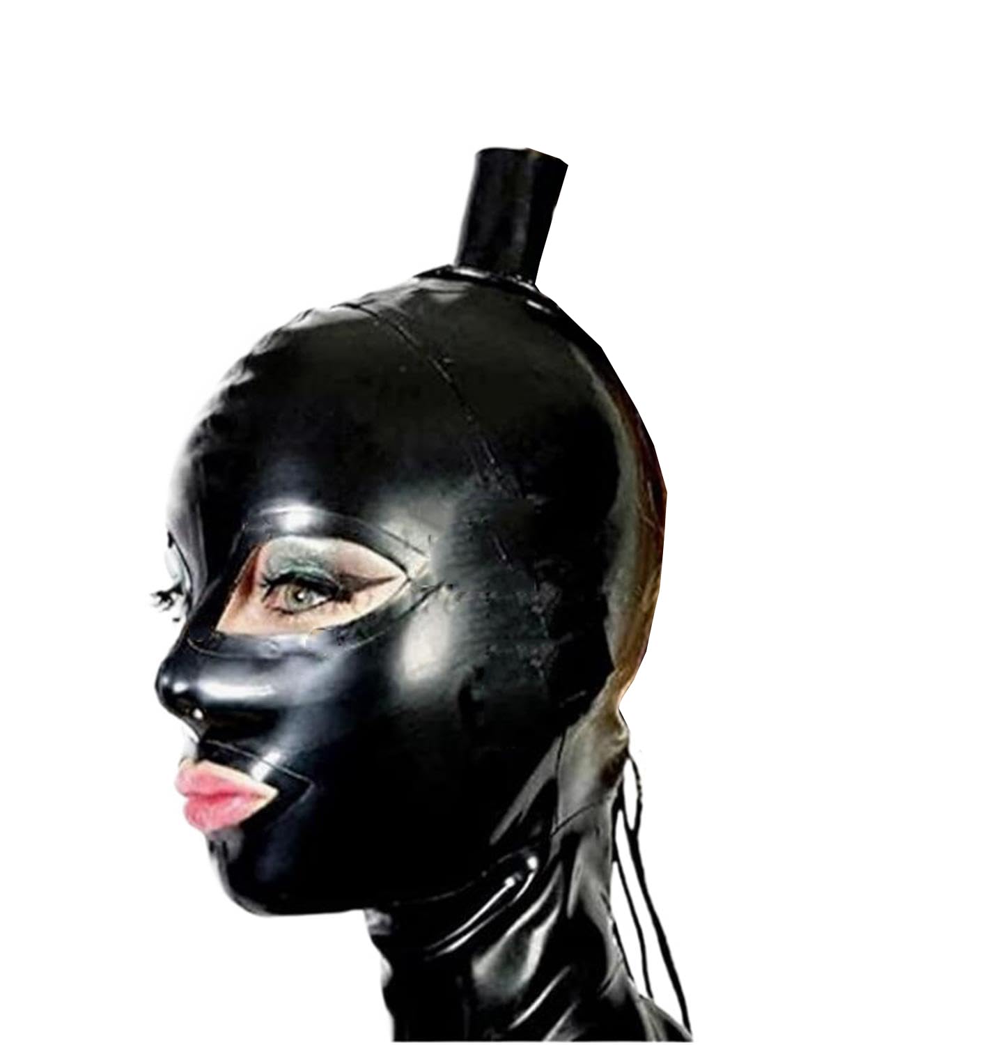 Maschera in gomma,Lattice Testa Coperchio per uomini donne,Maschere in Latex Aprire occhi bocca con Foro dei capelli