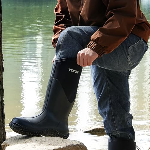 VEVOR Gummistiefel, Schutzschuhe, rutschfeste Stiefel, isolierte Schlammstiefel für die Gartenarbeit, Arbeitsstiefel, ideal zum Wandern, Angeln, oder für die Gartenarbeit, Größe 10 US